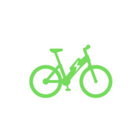Electric bicycle icon, e-bike isolated on white